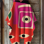 Retro Abstract Art Print Hooded Cape