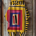 Retro Abstract Art Print Hooded Cape