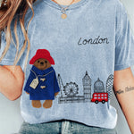 London Bear Felt Embroidered Washed T Shirt