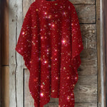 Christmas Coffee Woman Hooded Warm Shawl Cape