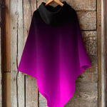 Gradient Color Melanin Shades Wool Hooded Cape