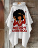 Merry Christmas Black Girl Print lady hooded cape