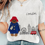 London Bear Felt Embroidered Washed T Shirt