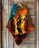 Tribal Dancing Women Wool Hooded Cape