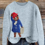 Movie Traveling Bear Felt Cozy Knit Sweater