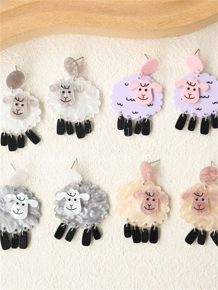 Lovely Sheep Inspired Acrylic Earrings