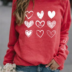 Women's Valentine's Day Nine Palaces Love Heart Casual Sweatshirt