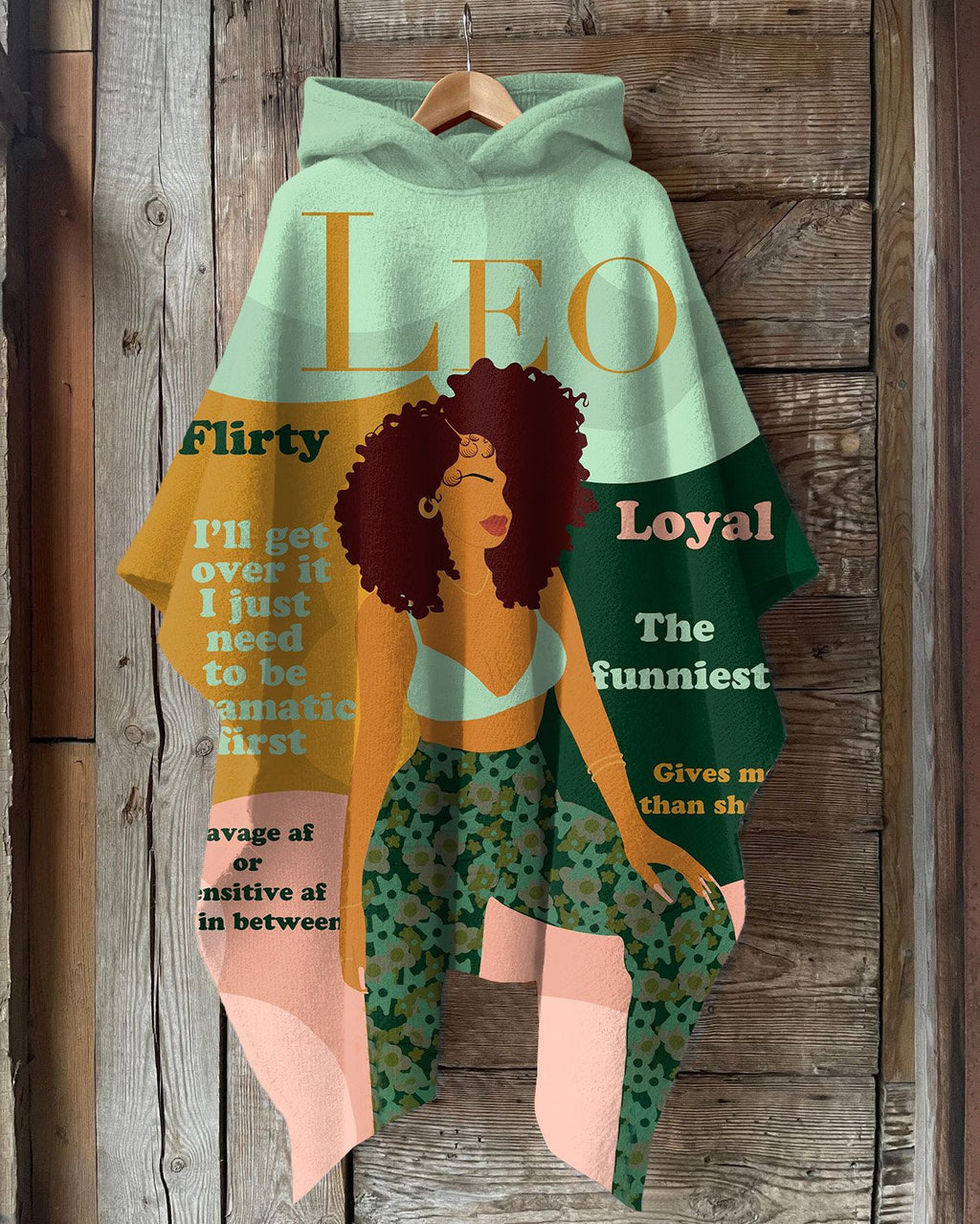 Leo Girly Season Hooded Warm Shawl Cape