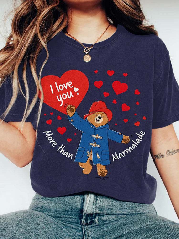 More Than Just Jam Bear Applique Art Casual T-Shirt