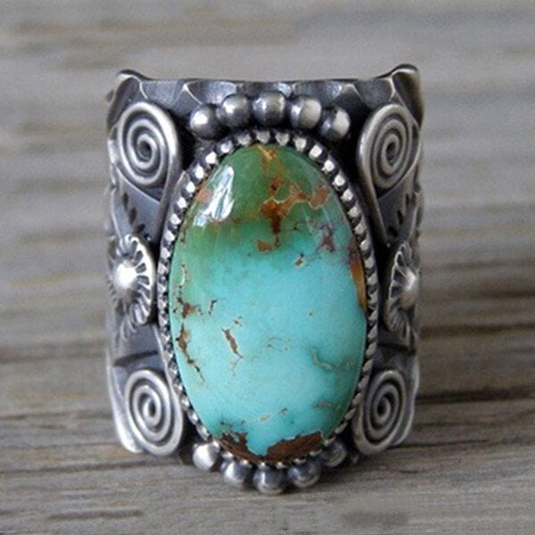 🎁Vintage Turquoise Swirl Ring