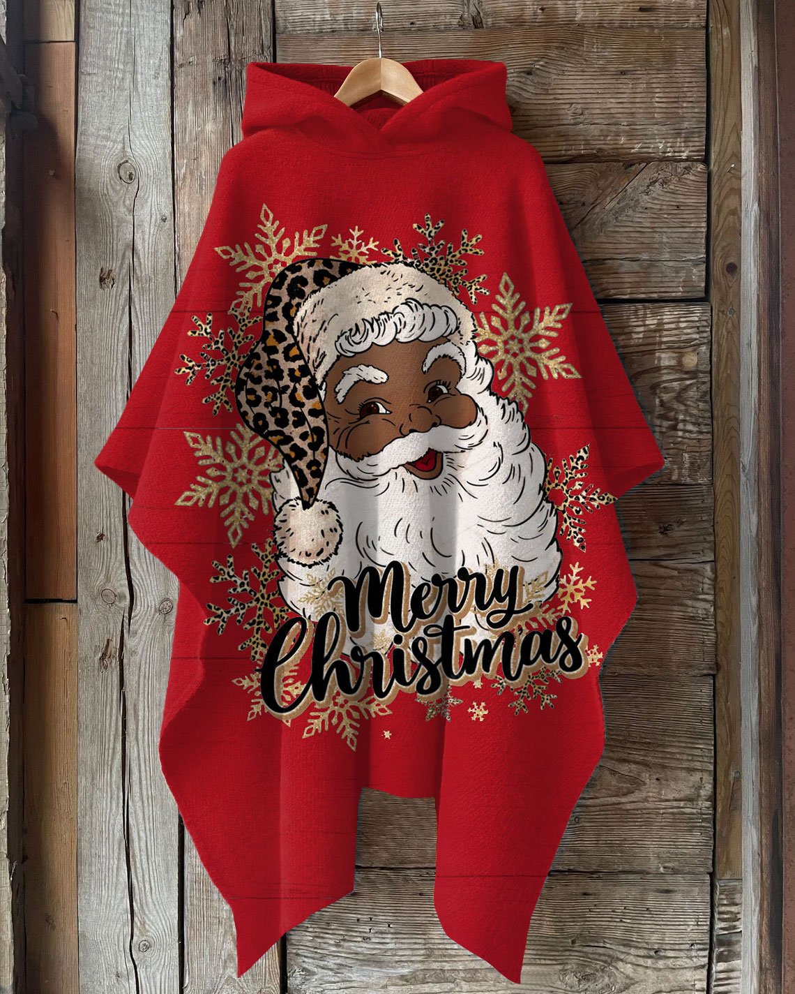 Christmas Brown Santa Claus Hooded Warm Shawl Cape