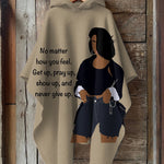 Never Give Up Hooded Warm Shawl Cape