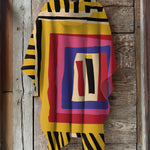 Retro Abstract Art Print Hooded Cape