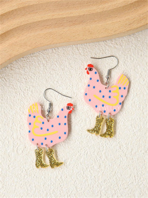 Funny Chicken Acrylic Earrings