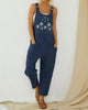 Straps Butterflies Flower Print Casual Jumpsuit For Women