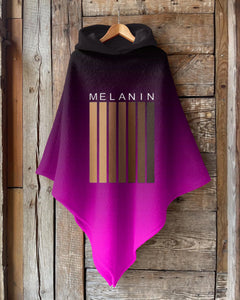 Gradient Color Melanin Shades Wool Hooded Cape